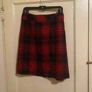 Red Plaid wool skirt